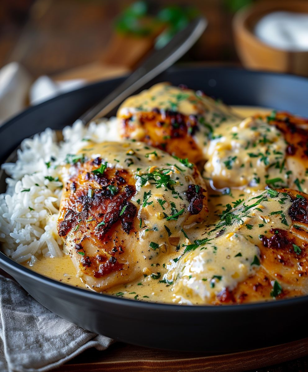 Smothered Chicken and Rice