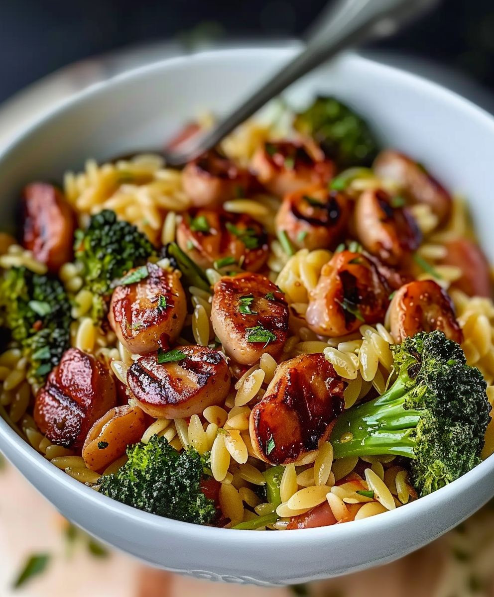 Chicken Sausage Broccoli Orzo
