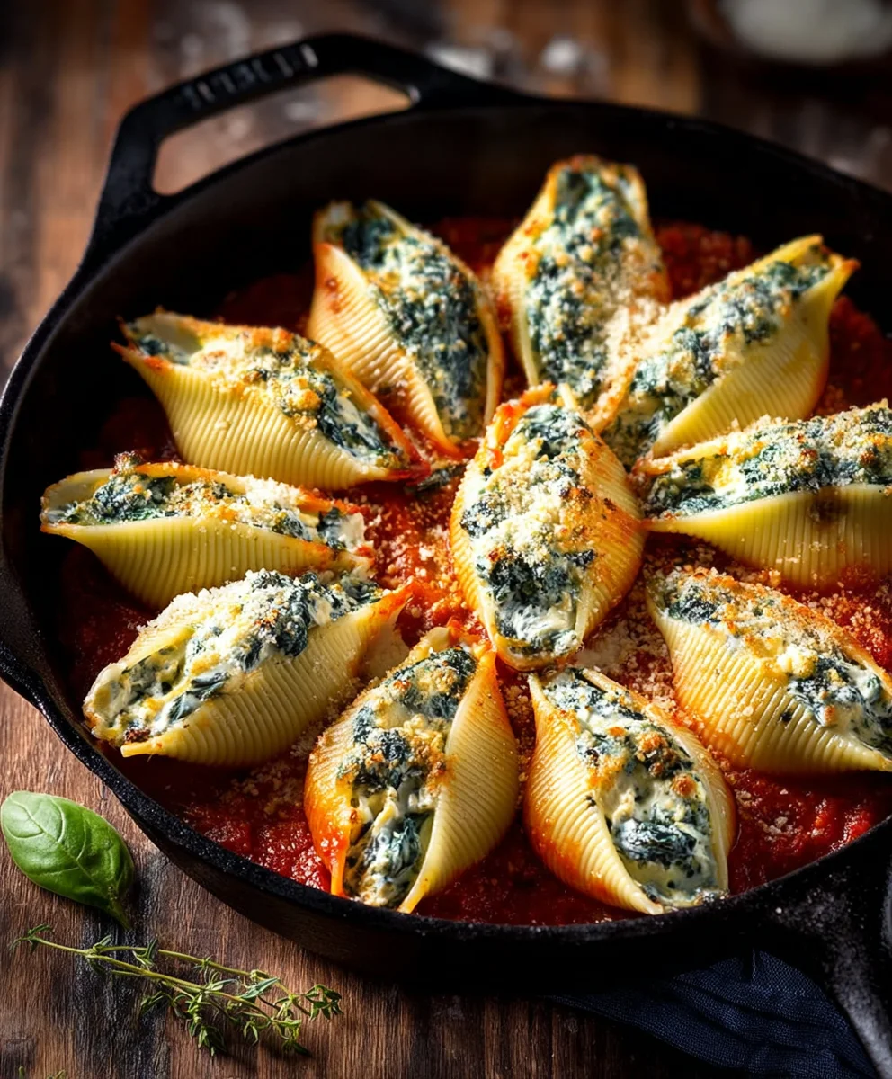 Easy Spinach & Ricotta Stuffed Shells Recipe for Dinner