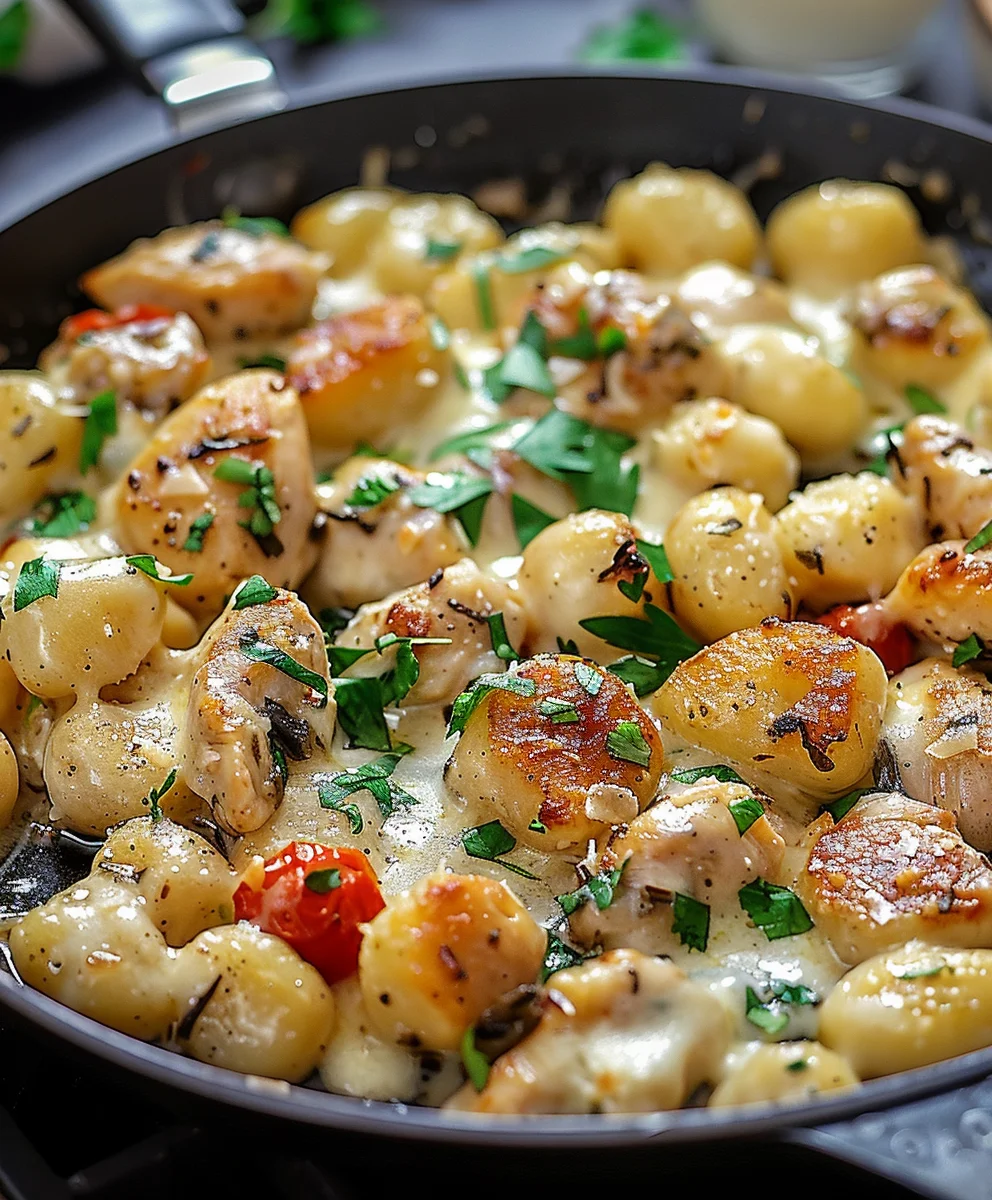 Garlic Chicken Gnocchi Skillet A Minute Wonder