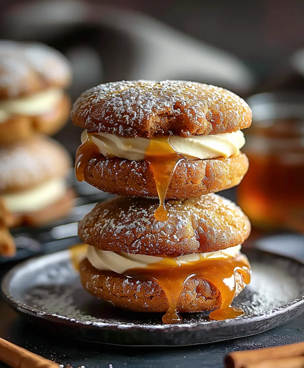 Apple Cider Whoopie Pie Cookies w/ Caramel: Fall Favorite!