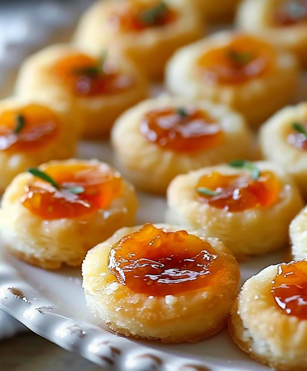 Cheesy Thumbprint Appetizers with Zesty Hot Pepper Jelly!