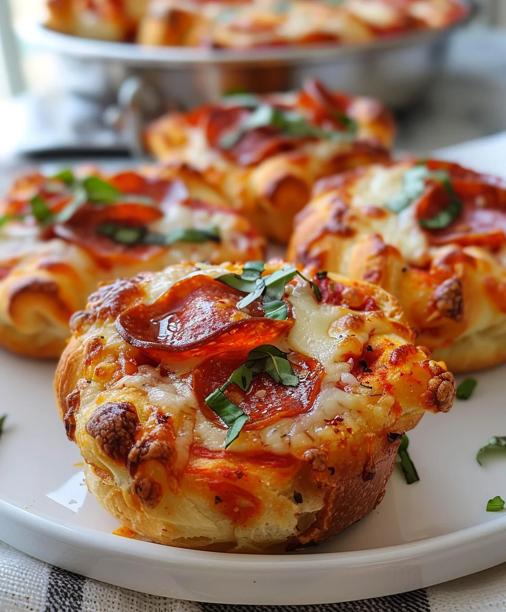 Mini Deep Dish Crescent Roll Pizzas