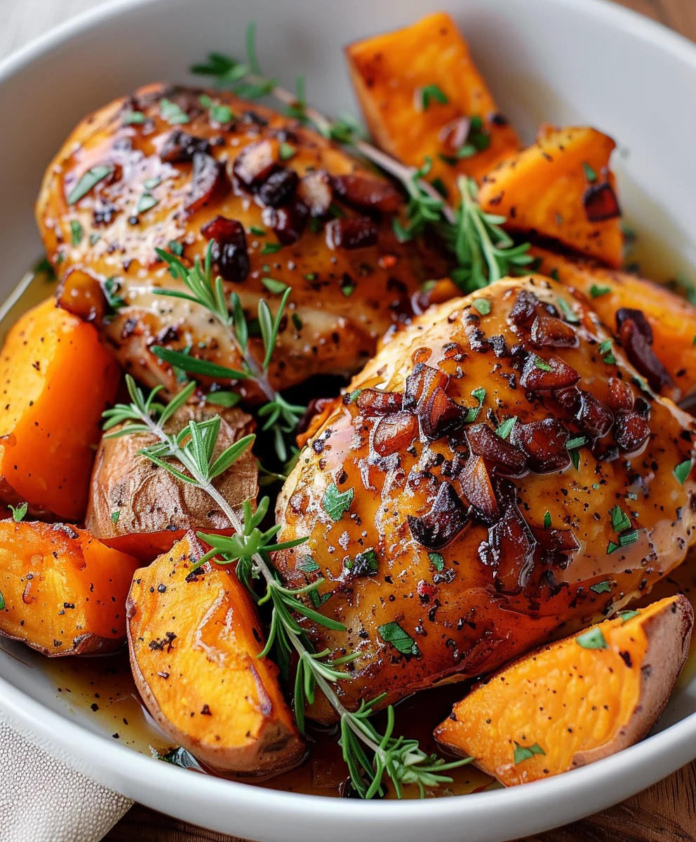Maple Glazed Chicken With Sweet Potatoes