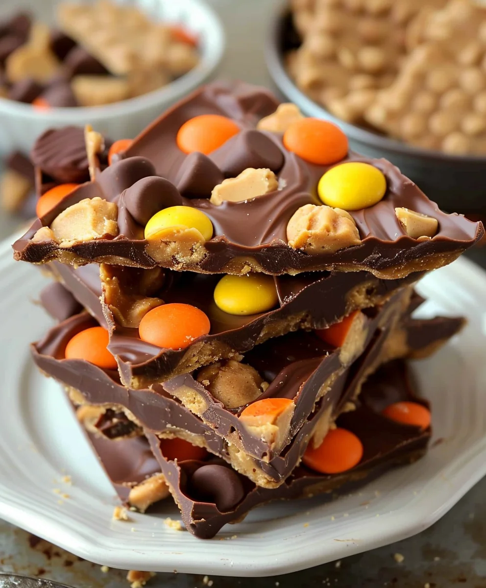 Ultimate Loaded Reeses Peanut Butter Cup Bark Delight!