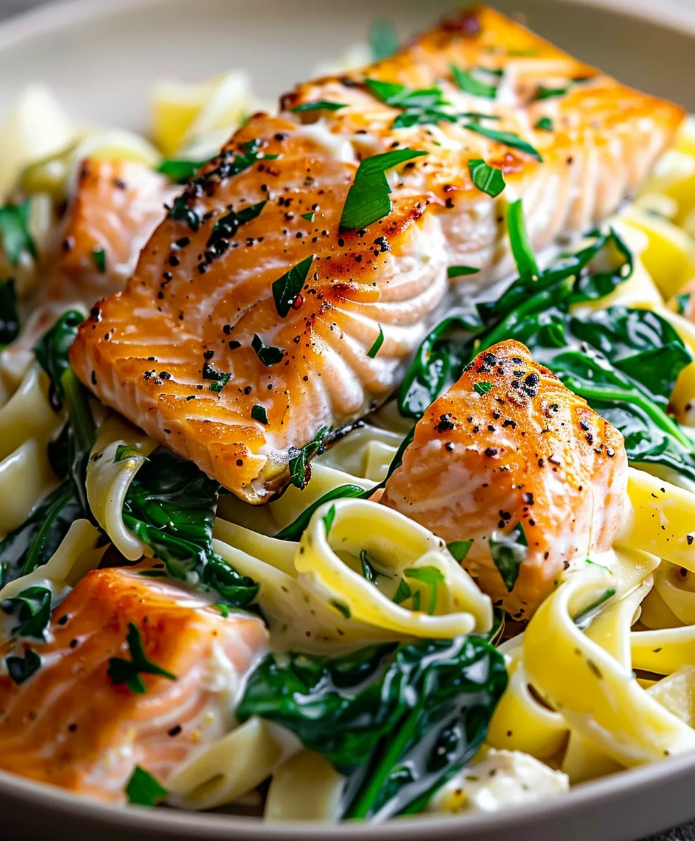 Healthy Salmon Spinach Pasta: Flavorful 30-Minute Meal!
