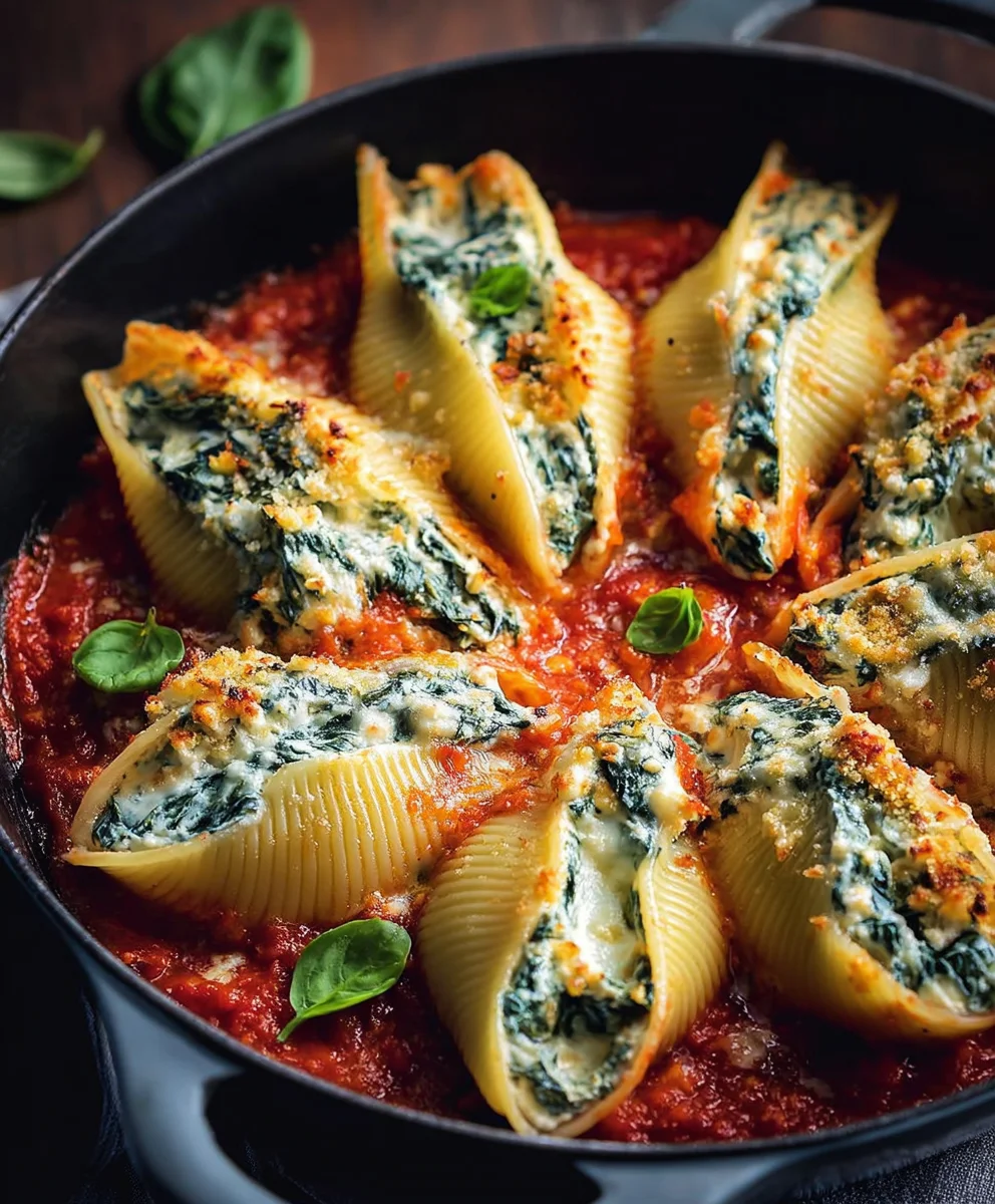 Easy Spinach & Ricotta Stuffed Shells Recipe for Dinner