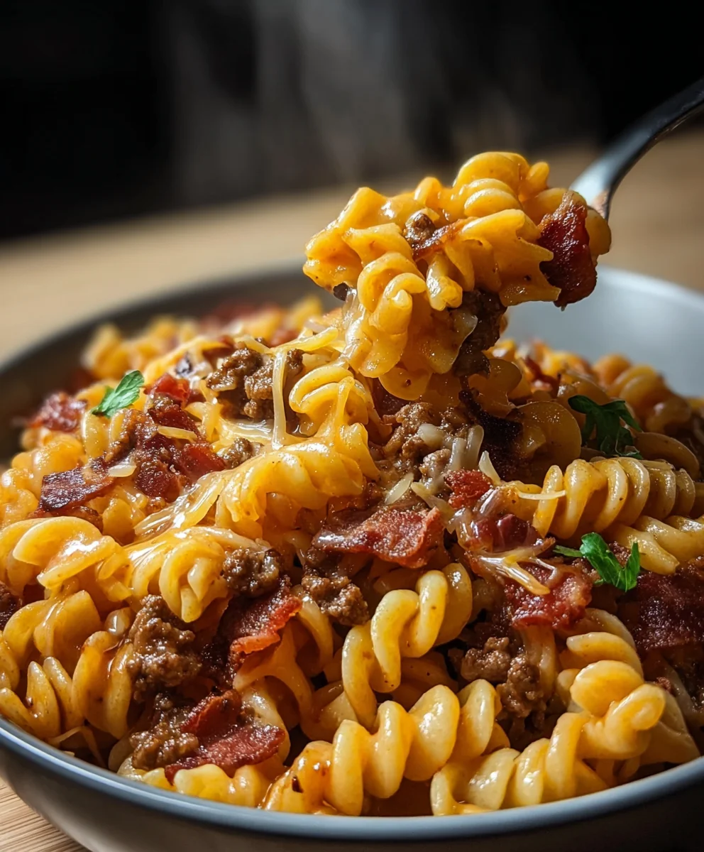Loaded Beef Bacon Cheeseburger Pasta: Your New Favorite!
