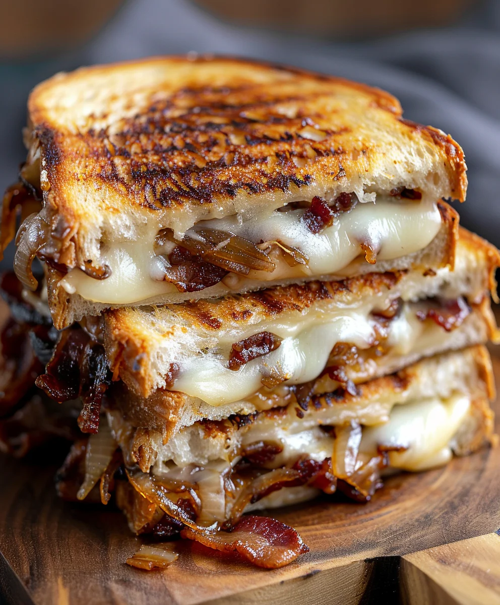 Ultimate Beef Bacon & Caramelized Onion Grilled Cheese