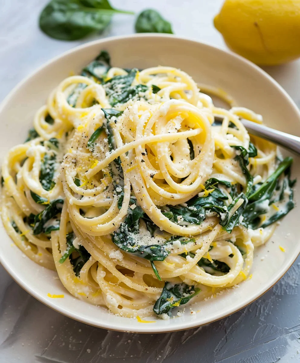 Minute Lemon Ricotta Pasta with Spinach