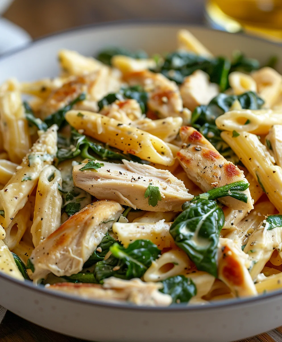 Creamy Chicken Spinach Penne