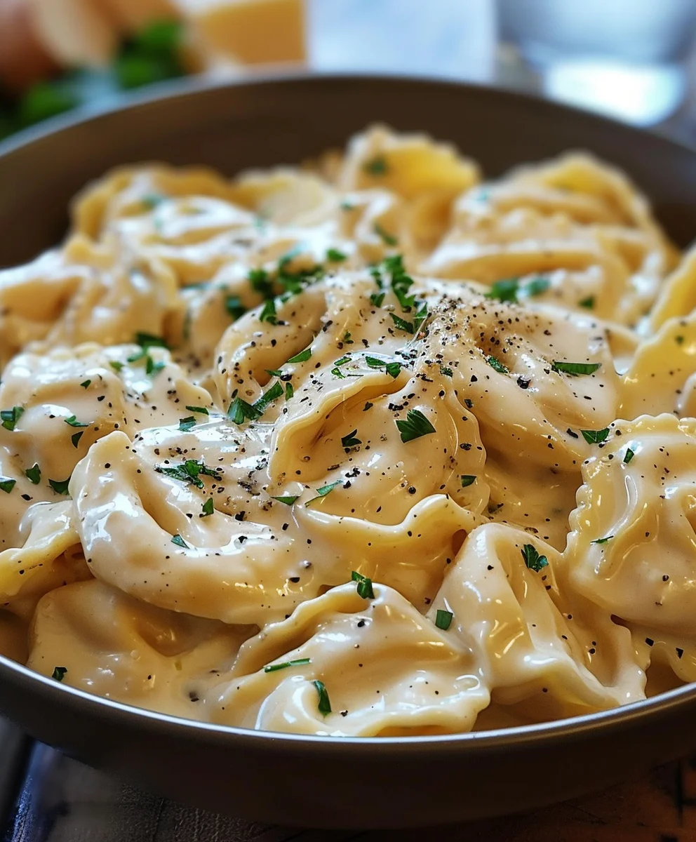 Crockpot Chicken Alfredo Tortellini: Easy Dinner!