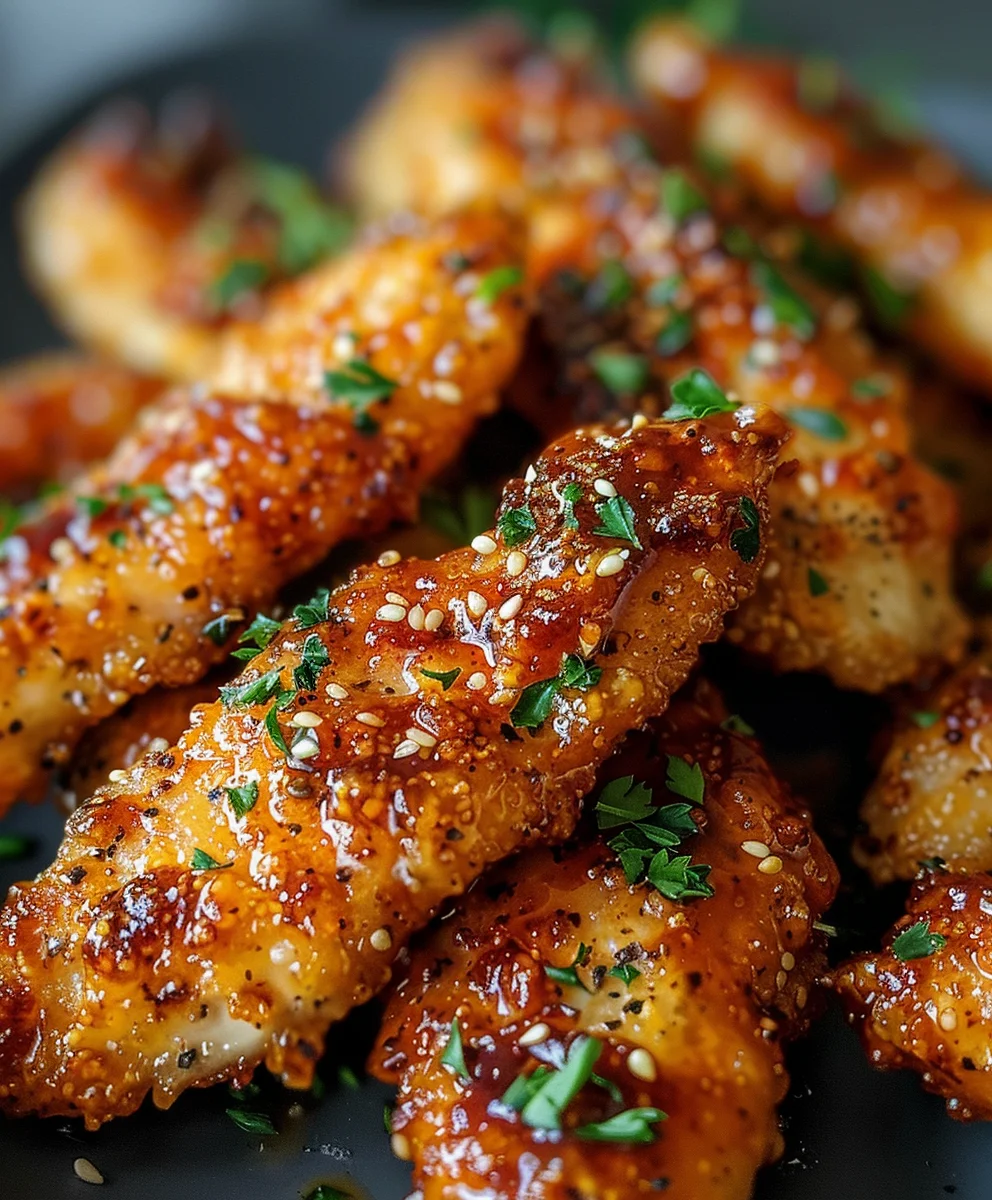 Crispy Air Fryer Honey Butter Garlic Chicken Tenders