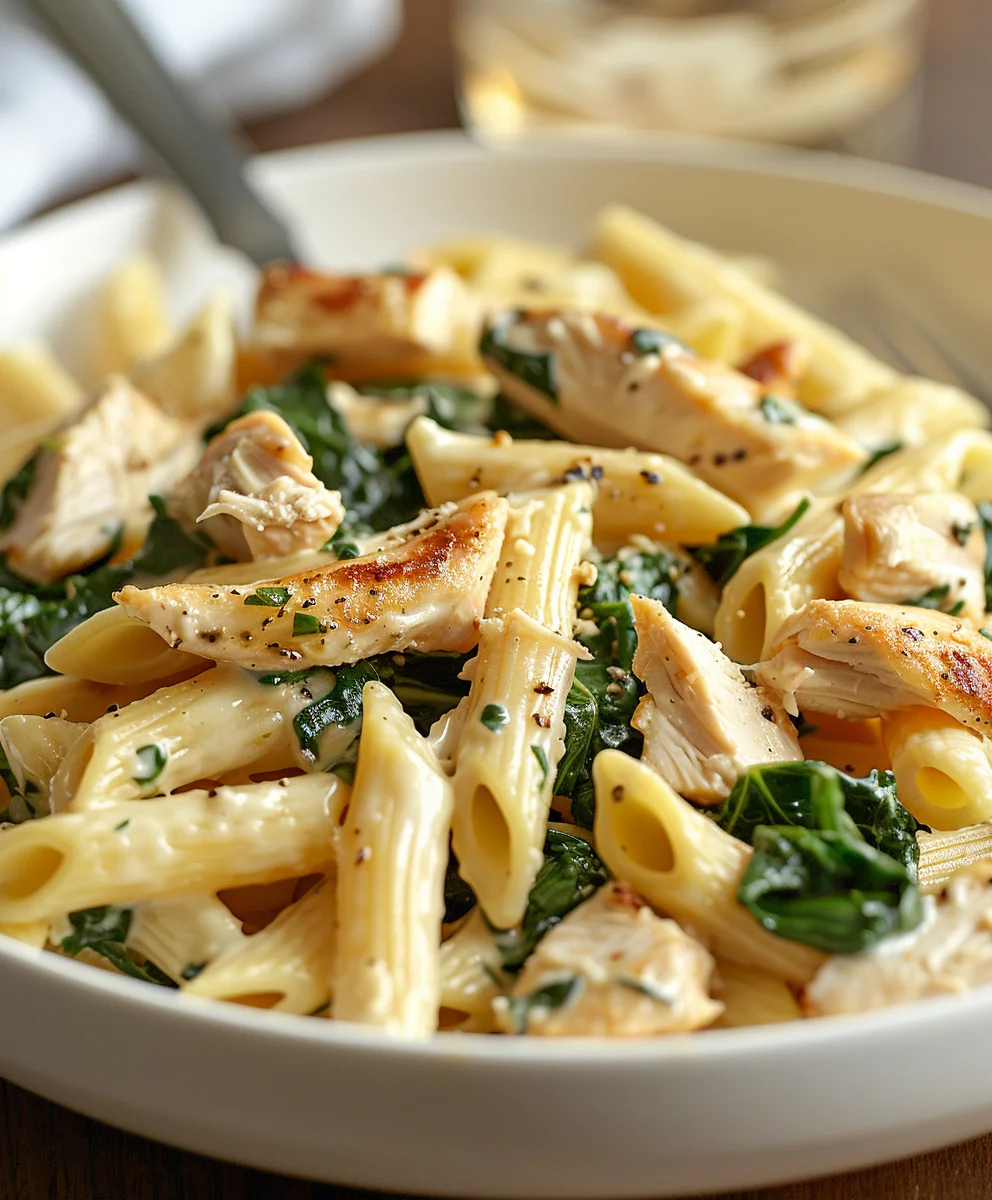 Creamy Chicken Spinach Penne: Quick Family Dinner Idea