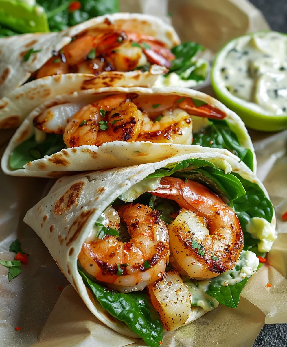 Grilled Shrimp Caesar Wraps