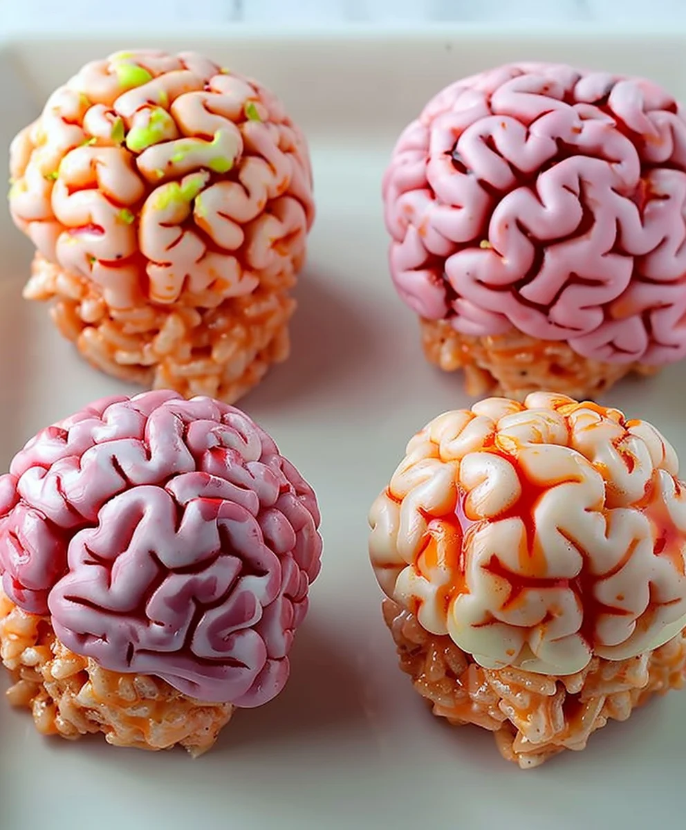 Marshmallow Rice Krispies Halloween Brains Treats