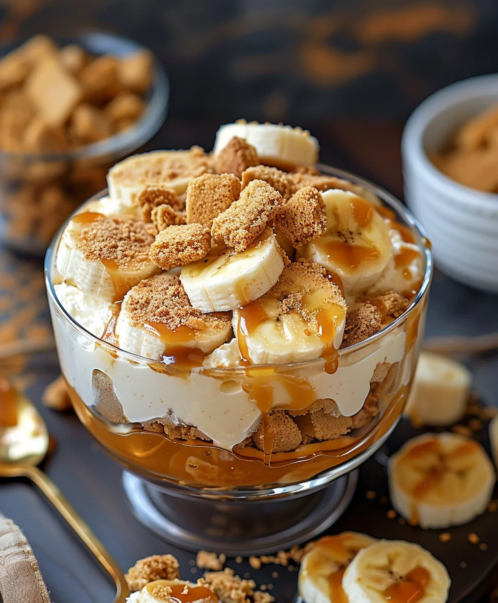 Ultimate Biscoff Banana Pudding w/ Caramel Drizzle Recipe