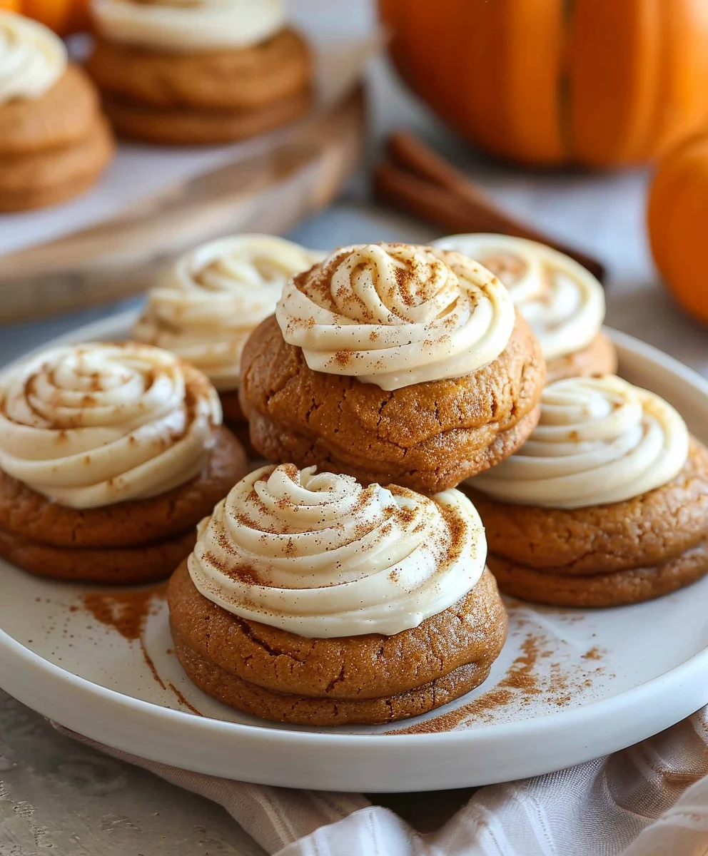 Best Soft Pumpkin Cookies & Cream Cheese Frosting