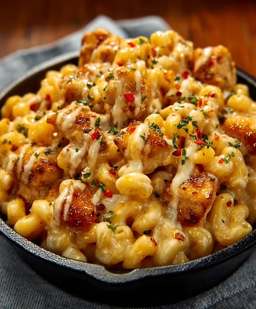 Irresistible Creamy Honey Pepper Chicken Mac & Cheese