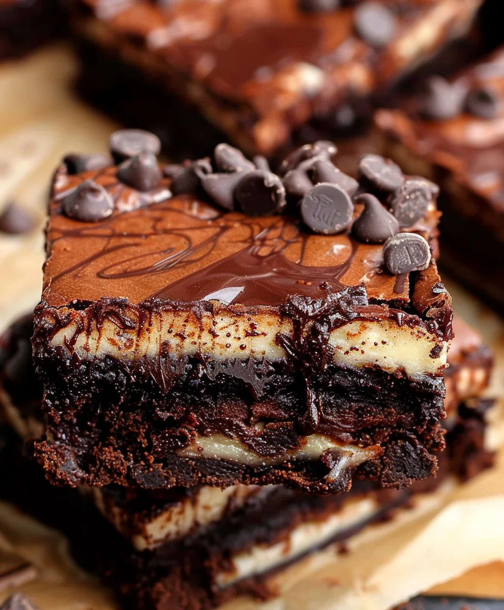 Decadent Chocolate Cheesecake Brownie Bars Recipe