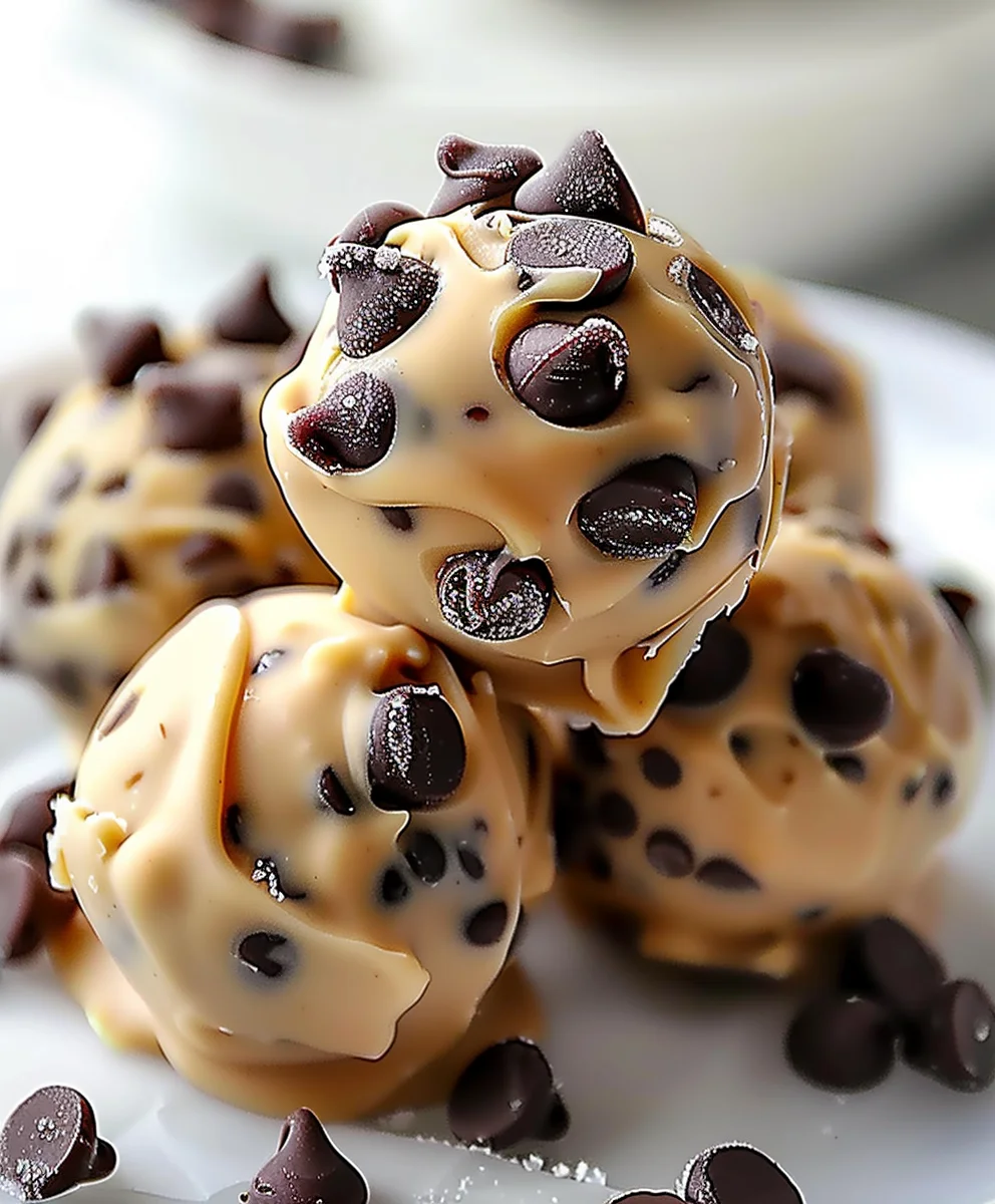 Healthy Frozen Greek Yogurt PB Chocolate Chip Bites