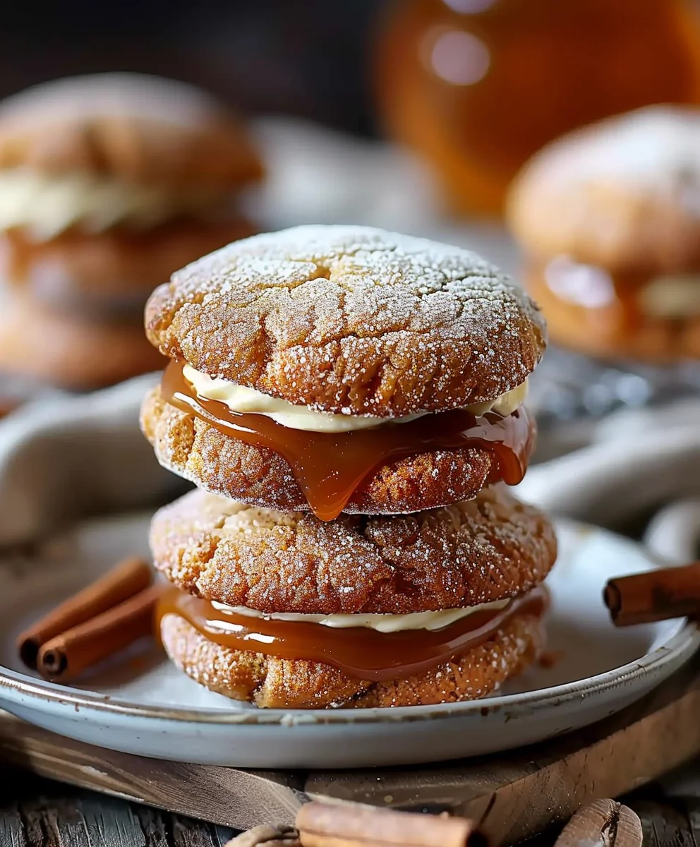 Apple Cider Whoopie Pie Cookies With Caramel: Fall Favorite!