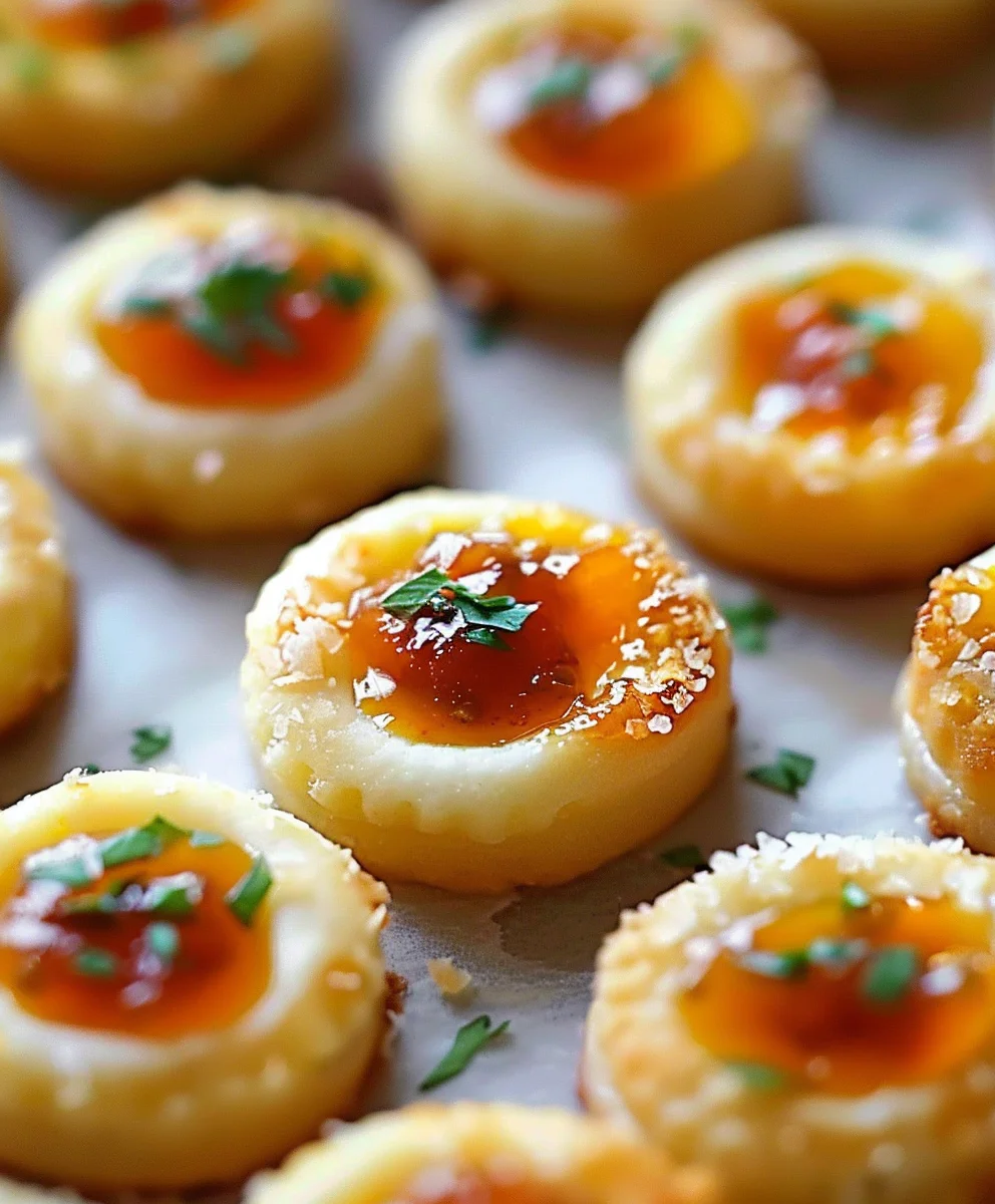 Cheesy Thumbprint Appetizers with Zesty Hot Pepper Jelly!