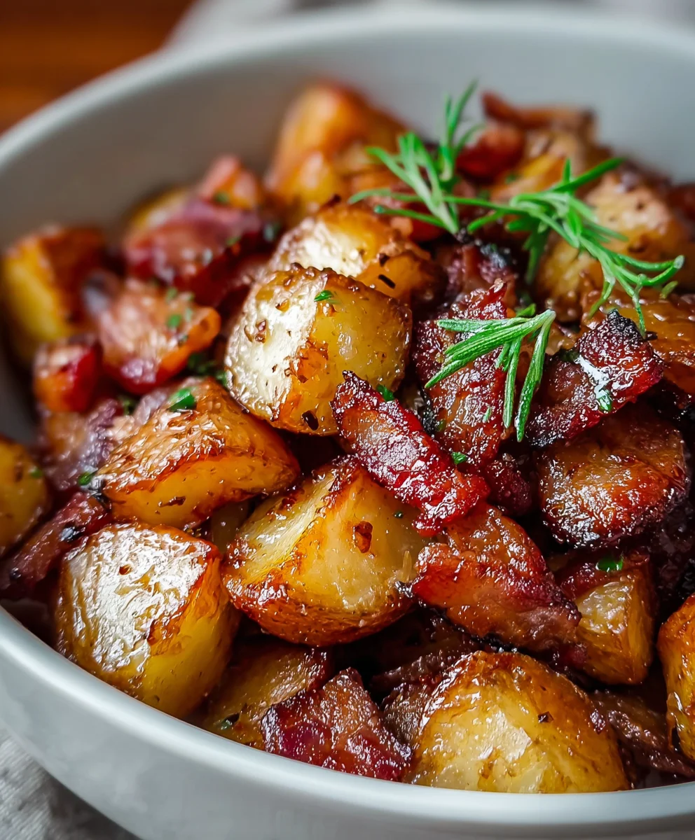 Crispy Beef Bacon Honey Roasted Potatoes