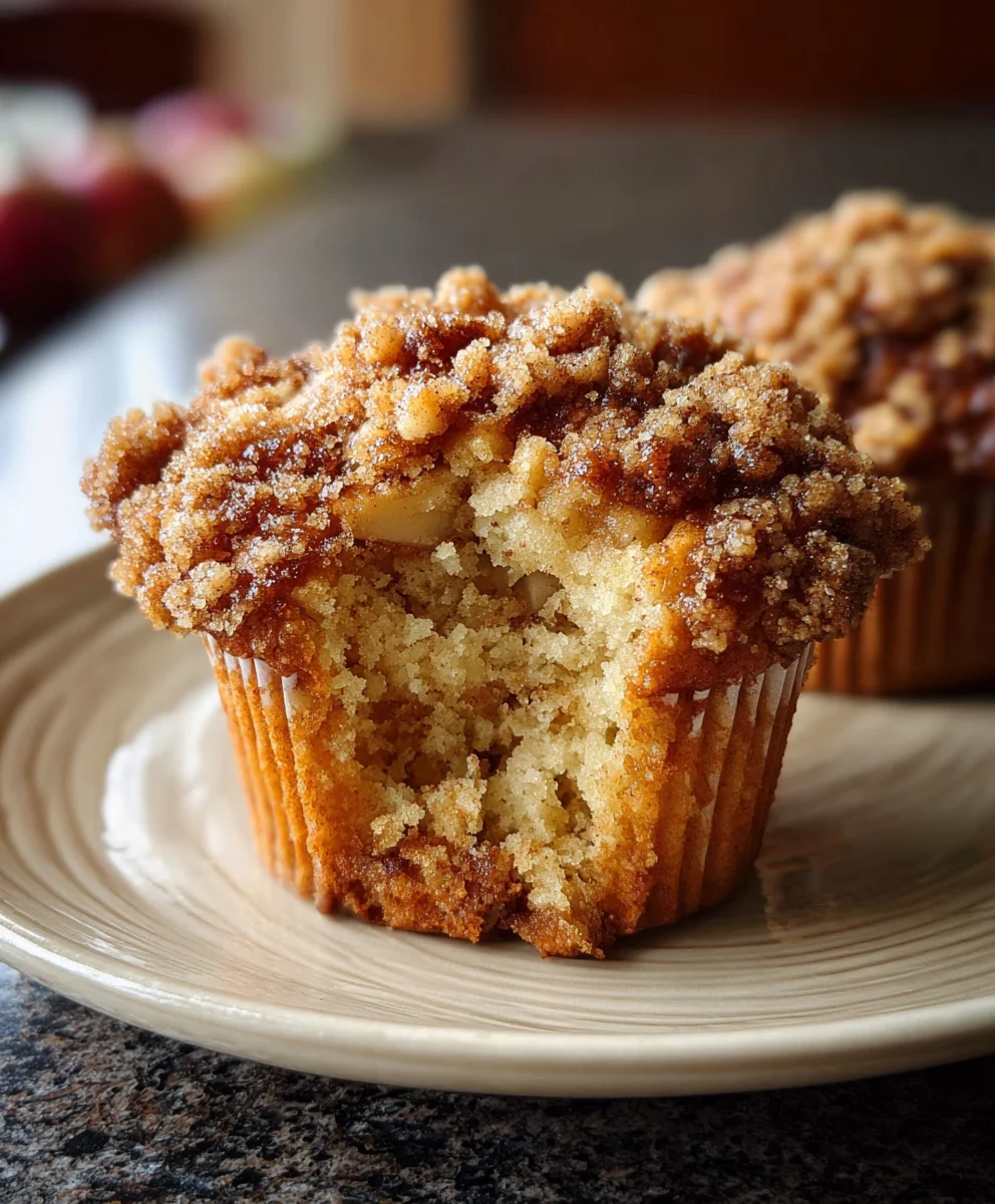 Homemade Apple Cinnamon Streusel Muffins