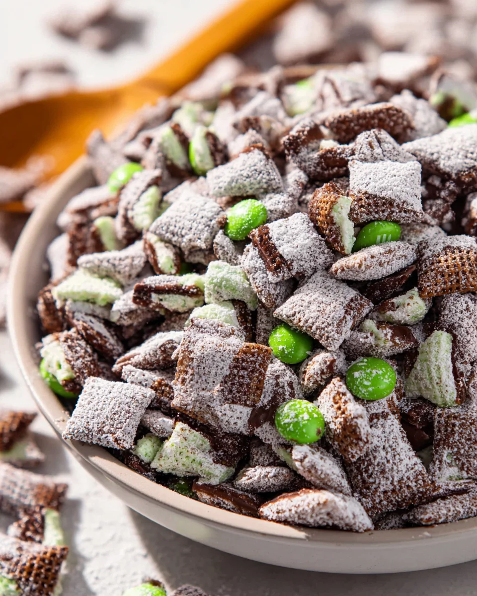 Delicious Mint Chocolate Puppy Chow Recipe - Quick & Easy!