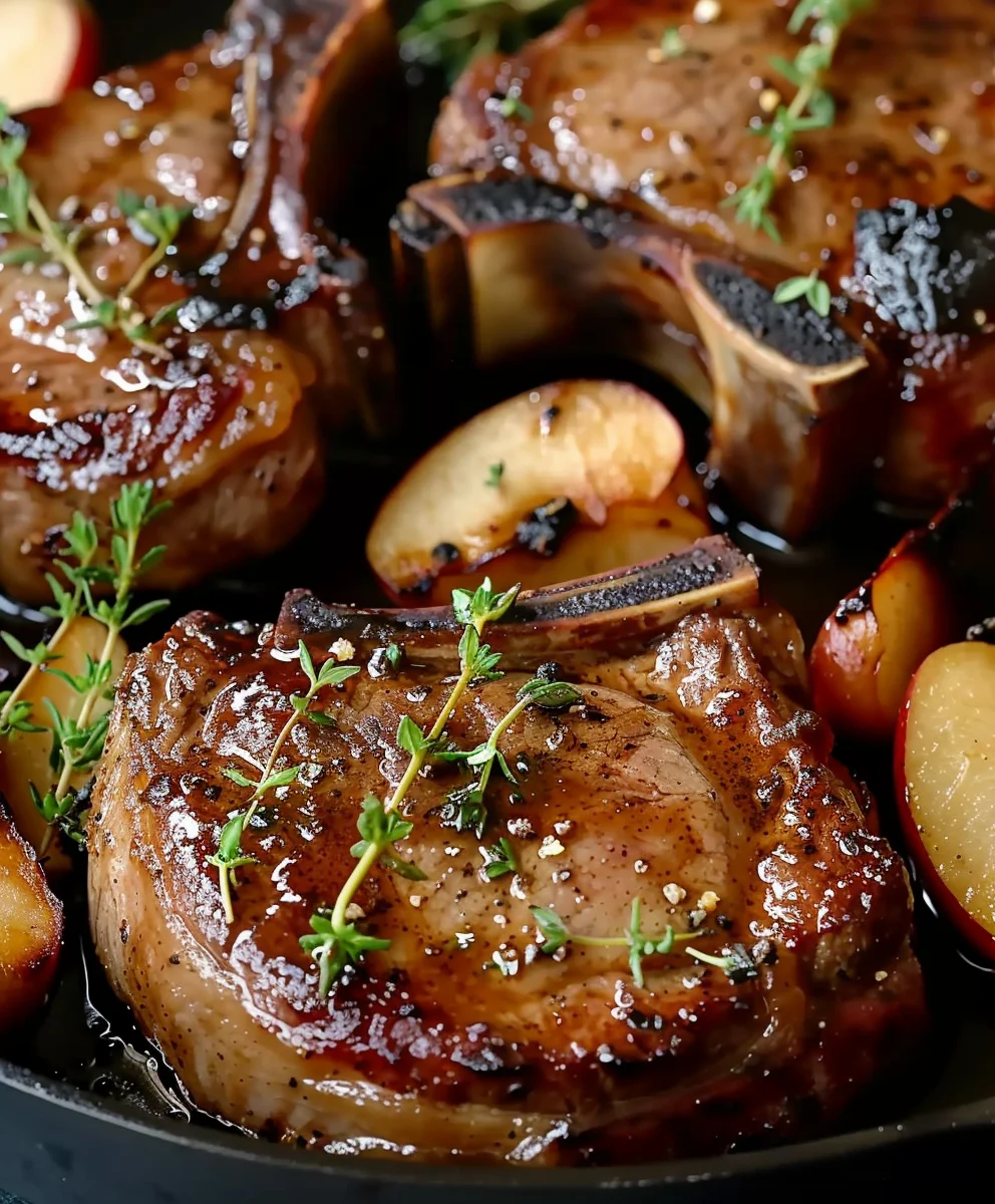 Juicy Apple Butter Beef Chops