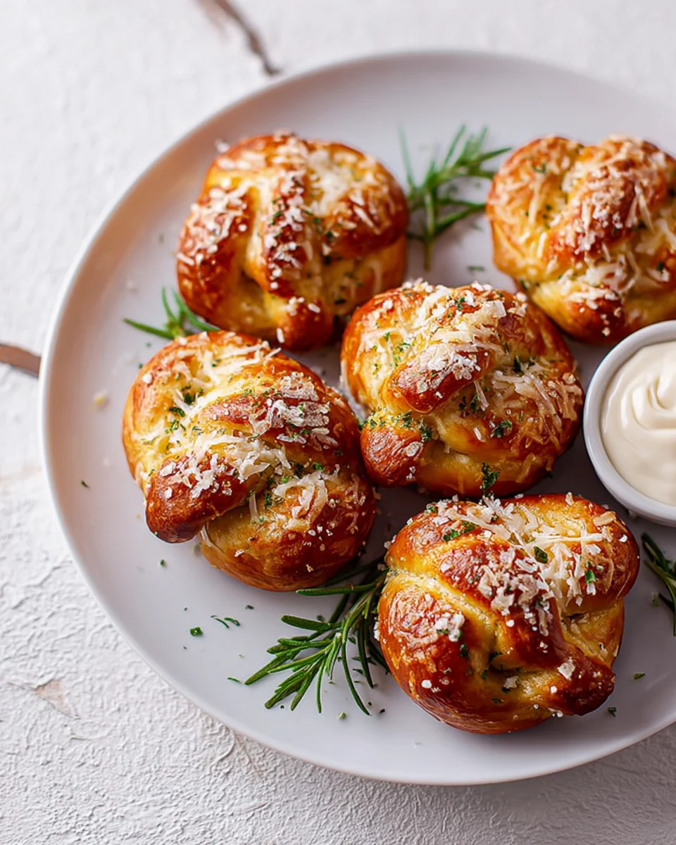 Savory Rosemary Parmesan Pretzels: Mozzarella Stuffed!