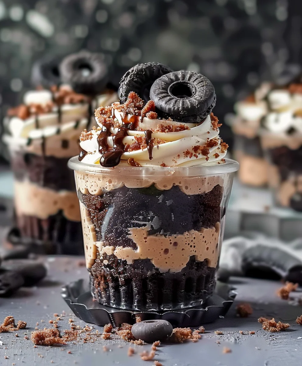 Spooky Fun Graveyard Dirt Cake Cups - Easy Halloween Dessert