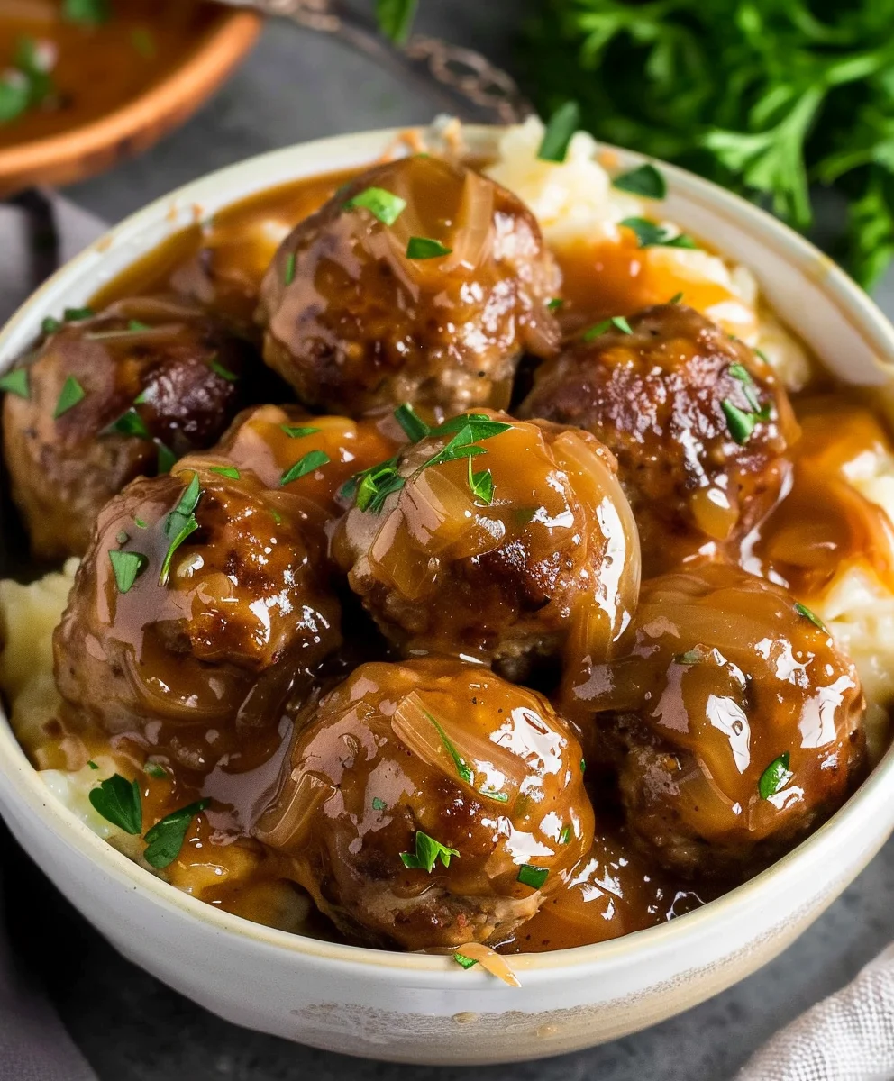 Crock Pot French Onion Beef Meatballs