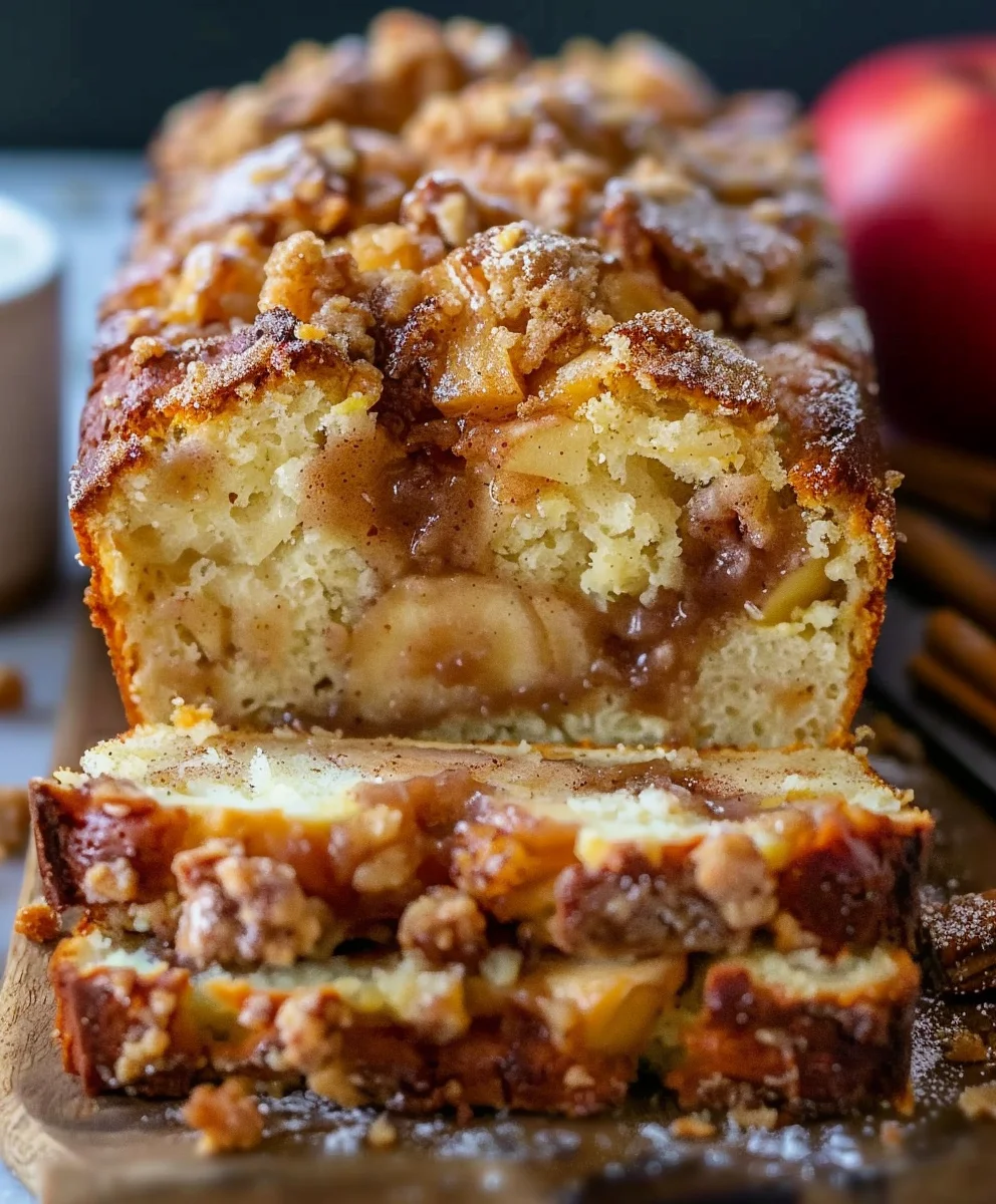 Delicious Homestyle Cinnamon Apple Fritter Bread Loaf