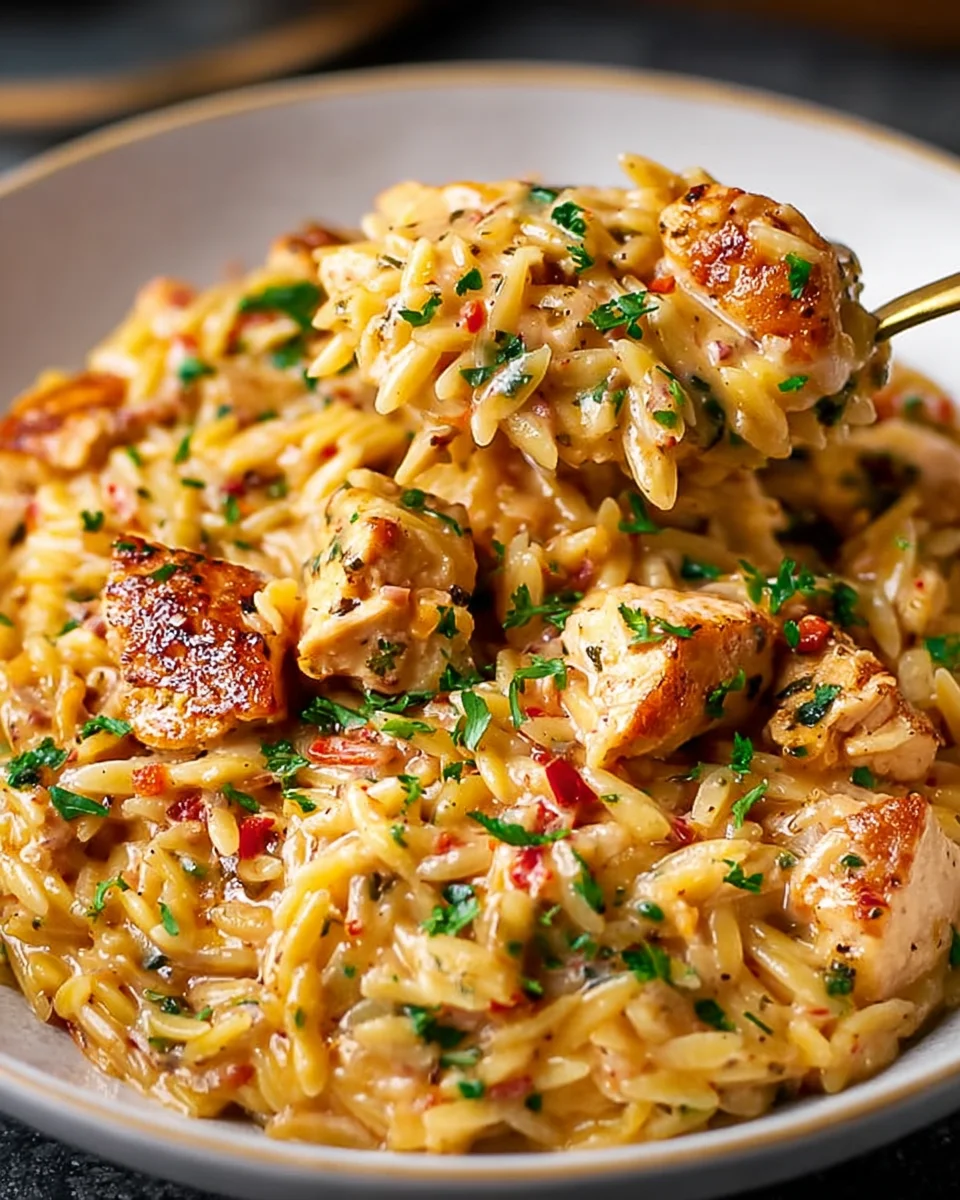 Best One Pot Cajun Chicken Alfredo Orzo - Bursting with Flavor!