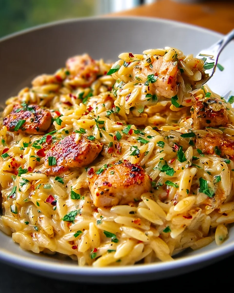 Best One Pot Cajun Chicken Alfredo Orzo - Bursting with Flavor!