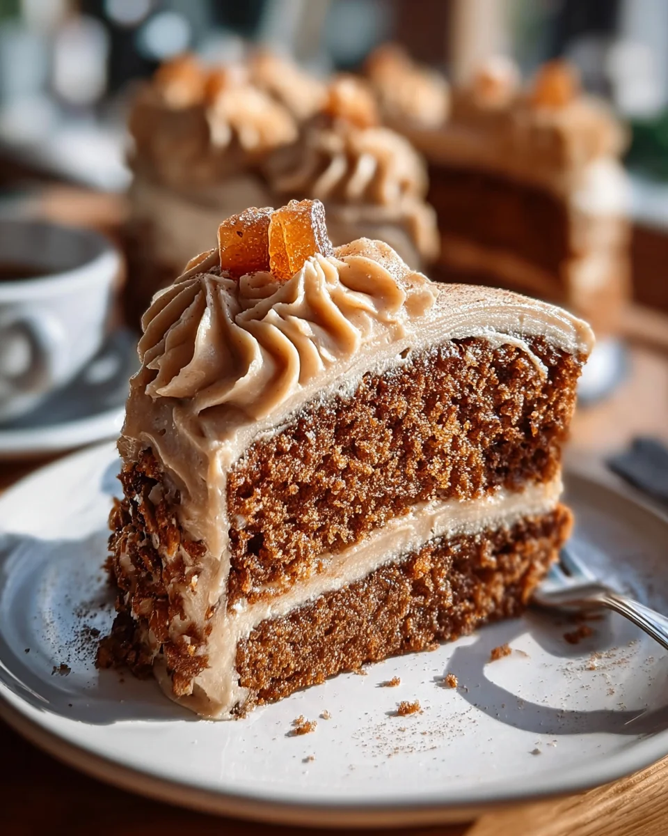 Non-Alc Gin Gingerbread Cake with Molasses Frosting