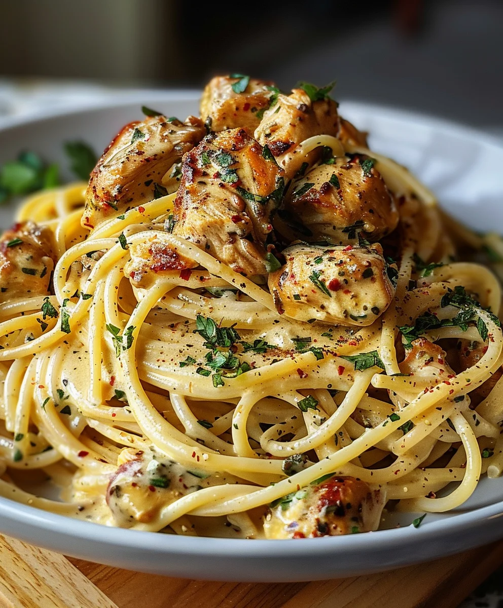 Creamy Cajun Chicken Spaghetti: Garlic-Infused Delight!