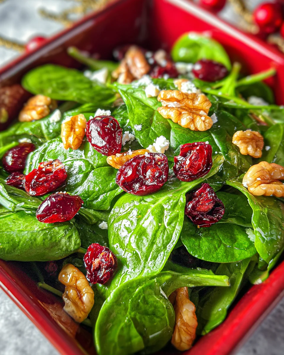 Christmas Cranberry Spinach Salad Recipe - Easy & Fresh