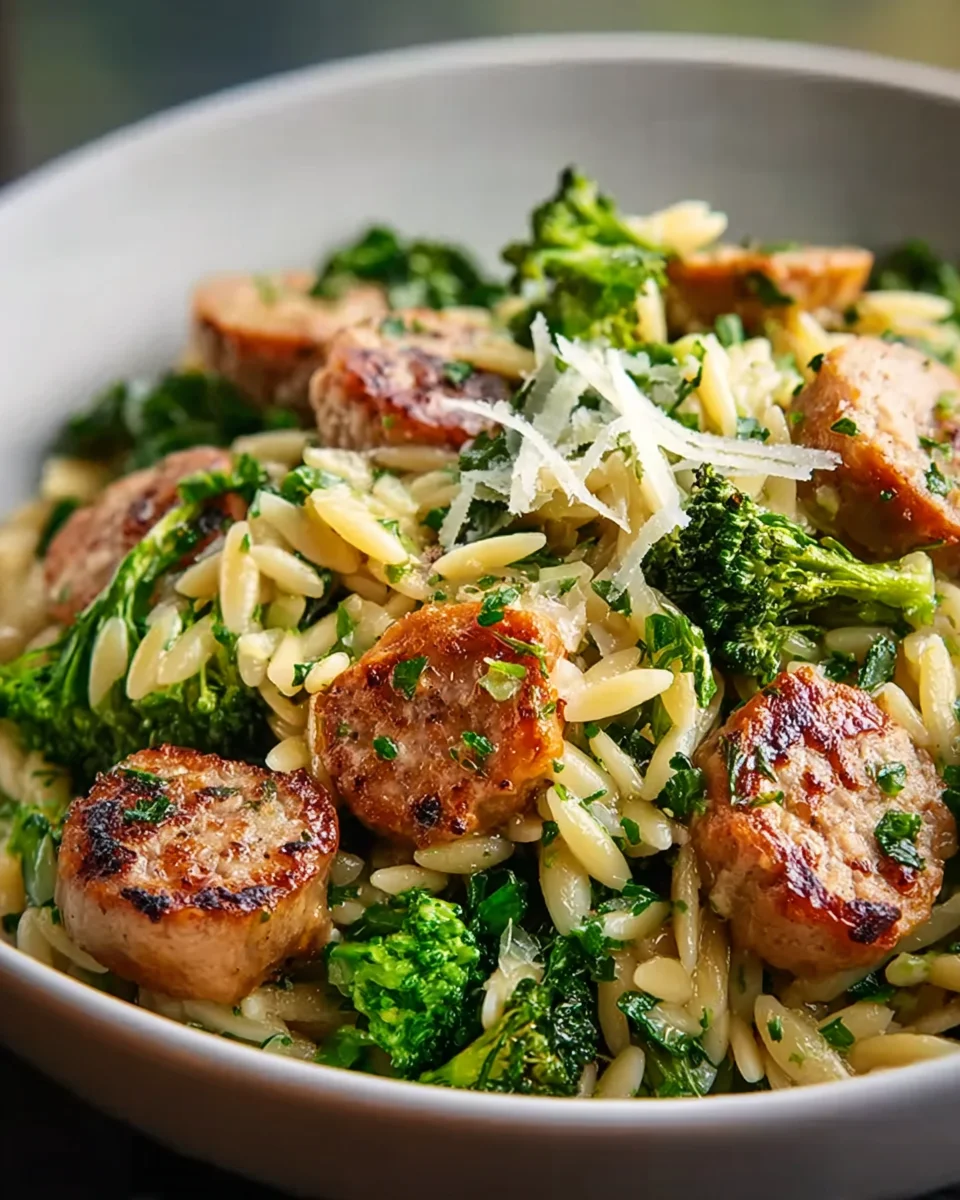 Flavorful Chicken Sausage & Broccoli Orzo for Weeknights