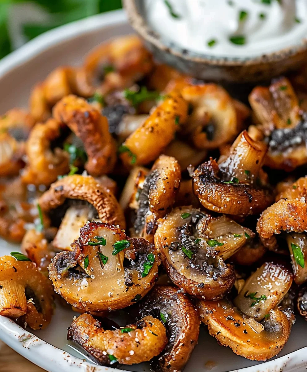 Air Fryer Ranch Mushrooms