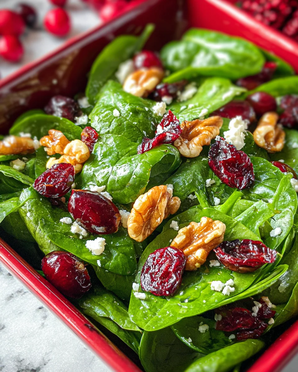 Christmas Cranberry Spinach Salad Recipe - Easy & Fresh