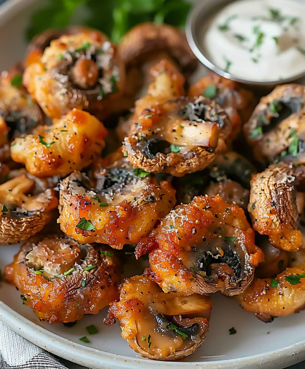 Delicious Air Fryer Ranch Mushrooms: Quick & Easy Snack!