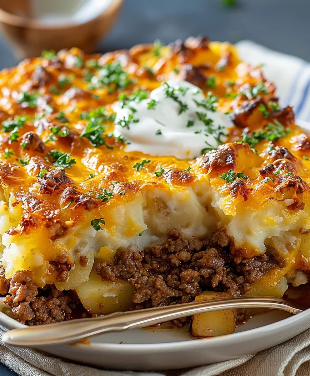 Ground Beef & Potatoes Casserole: Easy Family Dinner!