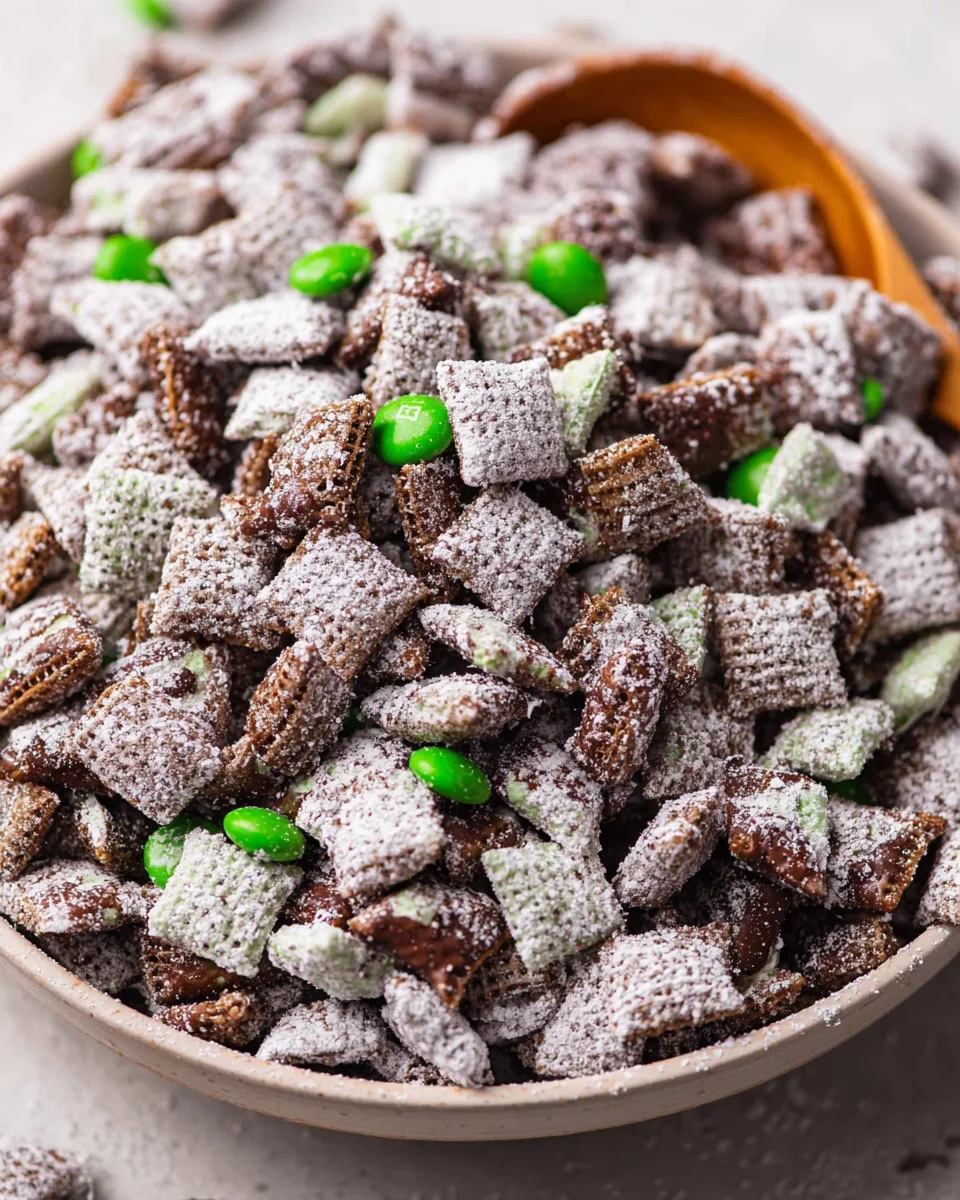 Delicious Mint Chocolate Puppy Chow Recipe - Quick & Easy!