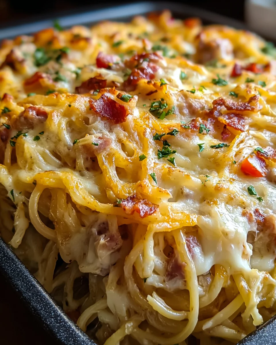 Delicious Creamy Southern Beef Spaghetti Bake Dinner