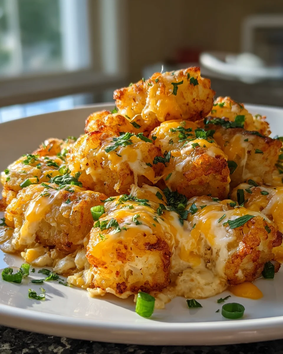Cheddar Ranch Chicken Tater Tot Bake