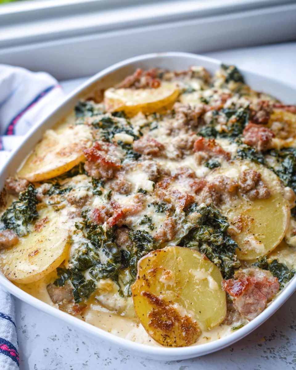 Delicious Zuppa Toscana Casserole with Beef & Healthy Twist