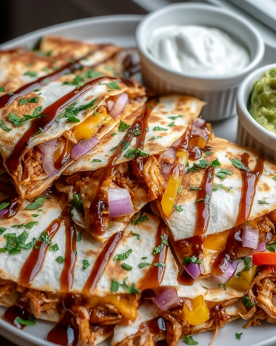 Hot Honey BBQ Chicken Quesadillas: Sweet & Spicy Delight!